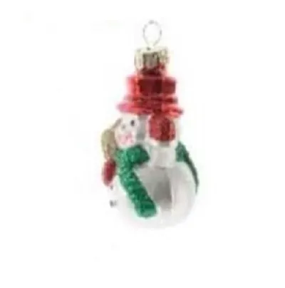 Decoratiune pentru brad - Figure Glass - Snowman - Om De Zapada Cu Palarie Rosie