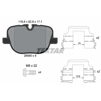 Set placute frana, frana disc TEXTAR 2508501