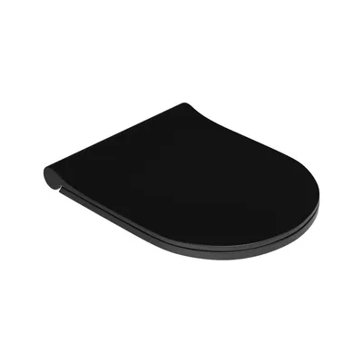 Capac soft close pentru vas WC suspendat Celesta Ava/Brillo duroplast negru mat