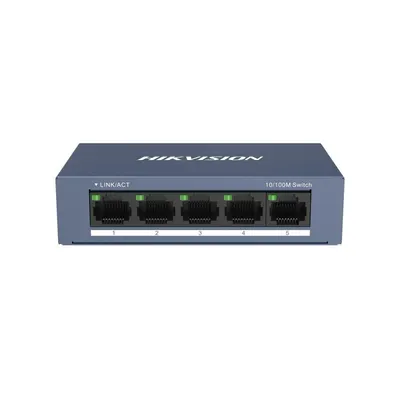 Switch Hikvision DS-3E0105-O, 5 porturi, 1 Gbps, plug and play, carcasa metalica