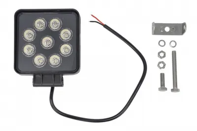Lumina lucru (LED, 12 24 30V, 22W, 1800lm, numar diode: 9x3W, inaltime: 109mm, latime: 109mm, adancime: 50mm, lungime cablu: 0,45m, lumina dispersata)