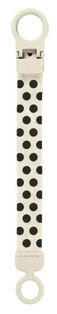 Clips pentru suzetă Bibs - Loop, Polka, Ivory/Black