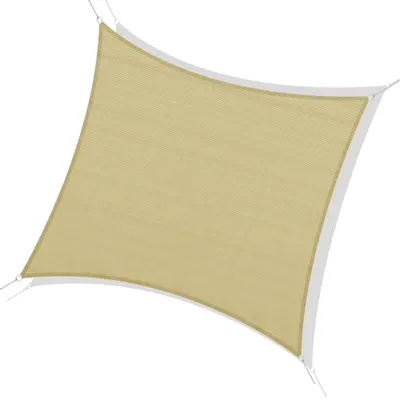 Outsunny Voile de umbrire elegantă 3 x 3 m - Culoare nisip, pentru grădină | Aosom Romania