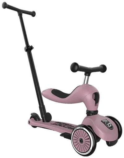 Trotinetă 2 în 1 pentru copii Scoot&Ride - Highwaykick 1 Push & Go, Wildberry
