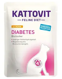 KATTOVIT Feline Diet Diabetes hrana umeda dietetica pentru pisici cu diabet, pui 85 g