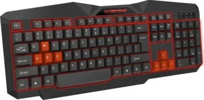 Tastatură gaming Esperanza - Tirions EGK201, iluminare de fundal roșie, neagră
