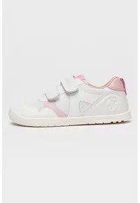 Pantofi sport low-cut cu velcro - pentru primii pasi - Alb/Roz