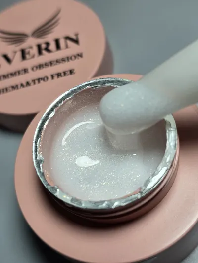Shimmer Obsession Gel Everin 50gr- Milky White cu Sclipici 08 - SO-08-50