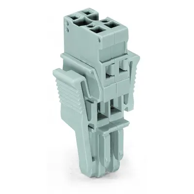 1-conductor female plug; Locking lever; 4 mm²; 2-pole; 4,00 mm²; gray