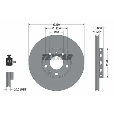 Disc frana TEXTAR 92152200