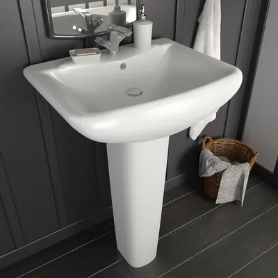 Gossi lavoar cu piedestal, alb, 580 x 470 x 200 mm, ceramica