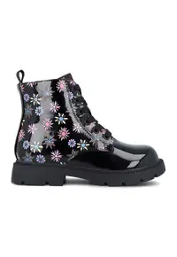 Bocanci cu model floral - Negru/Roz deschis/Albastru deschis