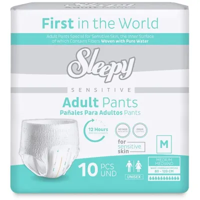 Scutece tip Chilot Adulti Sleepy Sensitive, M, 80-120 cm, 10 Bucati