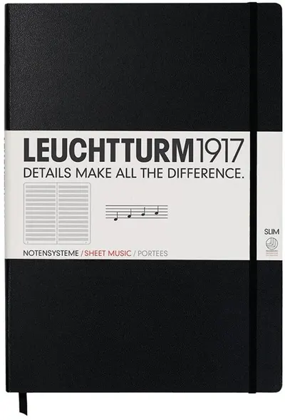 Agenda Leuchtturm1917 Master Slim - A4+, pagini de cinci randuri, Black
