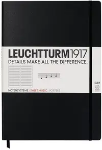 Agenda Leuchtturm1917 Master Slim - A4+, pagini de cinci randuri, Black