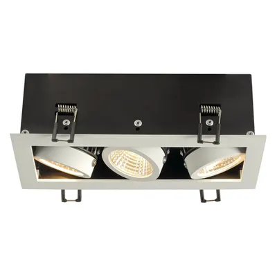 Spot incastrat, KADUX Ceiling lights, white triple-headed LED, 3000K, rectangular, matt white, 38°, 3x9W, incl. driver