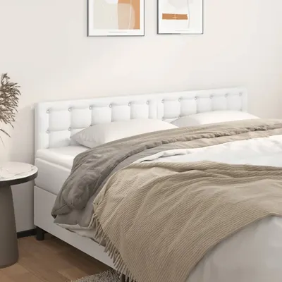 vidaXL Tăblii de pat, alb, 180x5x78/88 cm, piele ecologică
