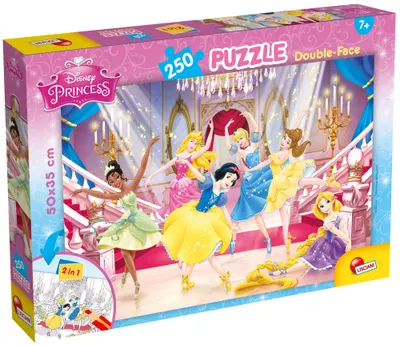 Puzzle cu două fețe Lisciani pentru colorare 250 piese - Prințese