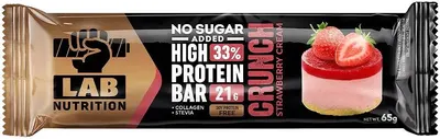High Protein Bar Lab Nutrition - Crunch Strawberry Cream, 12 x 65 g