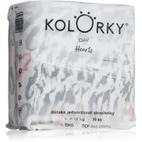 Kolorky Day Hearts scutece ECO de unică folosință 19 buc