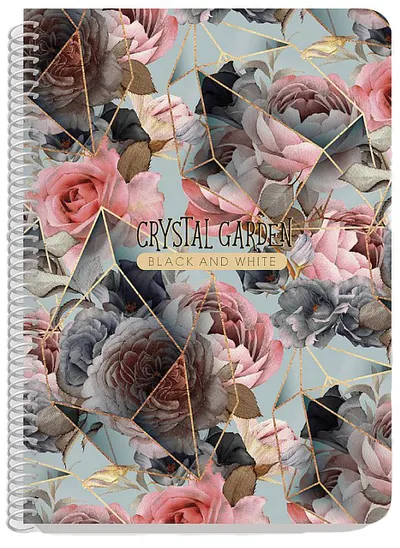 Caiet Black&White Crystal Garden - A4, 80 foi, sortiment