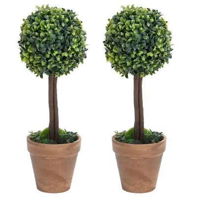 Gossi plante artificiale cimisir cu ghiveci, 2 buc. verde 33 cm minge