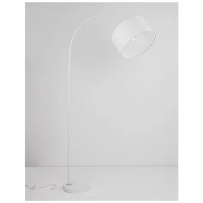 Lampa podea SAMA Alb Fabric Shade, Alb Aluminum Baza LED E27 1x12 Wat 230 Volt IP20 Fara bec