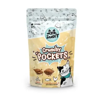 Recompense pentru pisici Mr. Bandit Crunch Pockets cu ton pui 40 gr