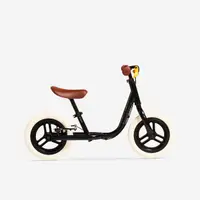 Bicicletă fără pedale Runride 500 10'' negru-bej copii 85-105 cm