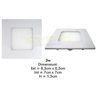 Spot Led plat 3w/6400k (patrat) – montaj ingropat