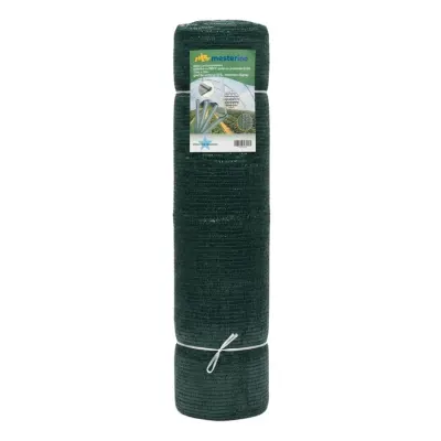 Plasa pentru umbrire, polietilena HDPE pura MESTERINO 35125035, 12 m X 50 m, grad de umbrire 35%, densitate 35g/mp, verde inchis, protectie UV/IR