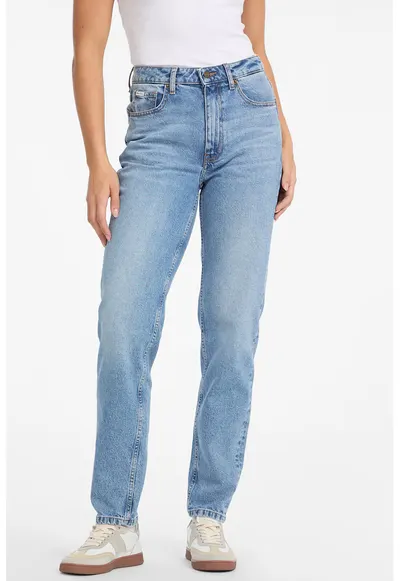 Blugi relaxed fit de denim - Albastru deschis