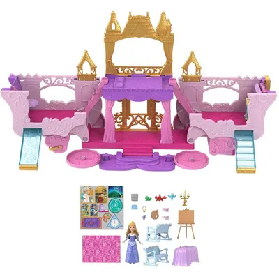 Set joaca Caleasca 2 in 1 cu mini papusa printesa Disney Princess
