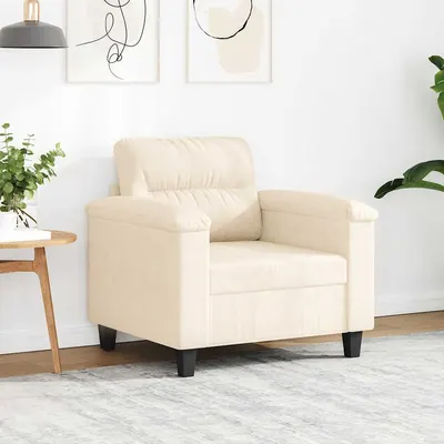 vidaXL Fotoliu canapea, bej, 60 cm, textil microfibră