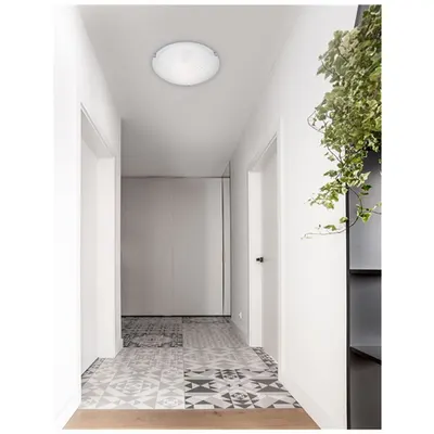 Plafoniera SHELL Alb & Clear Structured Sticla Crom Metal LED E27 2x12W IP20 Fara bec