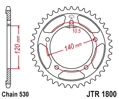 JT - Foaie (spate) JTR1800, 40 dinti - SV1000 SV1000S 03