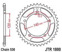 JT - Foaie (spate) JTR1800, 40 dinti - SV1000 SV1000S 03