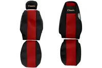 Set huse scaun textil camion compatibile cu SERIA 4 cu tetiere diferite, Rosu