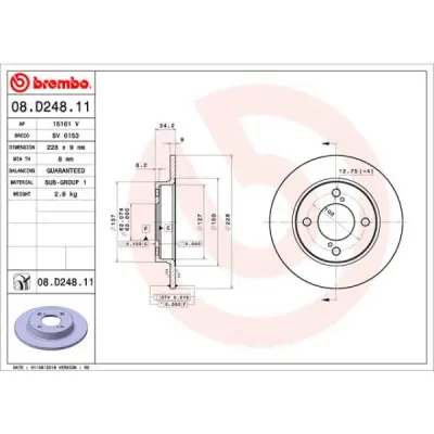 Disc frana BREMBO 08.D248.11
