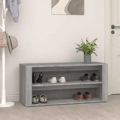vidaXL Pantofar, gri beton, 100x35x45 cm, lemn compozit