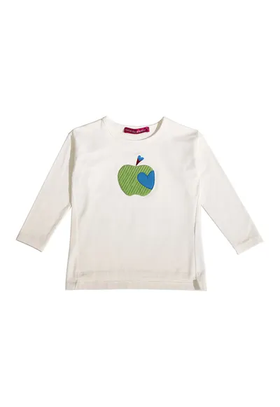 Bluza regular fit cu decolteu la baza gatului - Alb