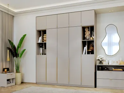 Dulap dormitor haine Inalt Bej/casmir 205 cm Auris C1
