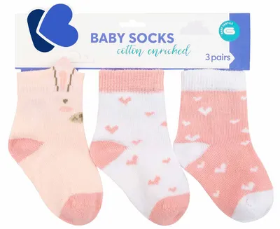 Sosete pentru bebelusi cu urechi 3D Kikka Boo - Rabbits in Love, 1-2 ani, 3 perechi