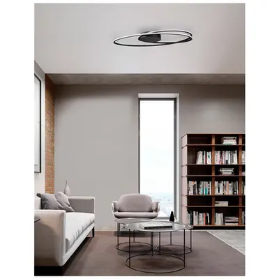 Plafoniera VIARREGIO Mat Negru Aluminiu & Acrylic LED 28 Wat 230 Volt 1950Lm 3000K IP20