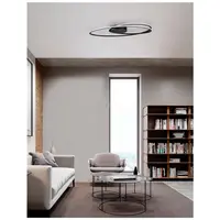 Plafoniera VIARREGIO Mat Negru Aluminiu & Acrylic LED 28 Wat 230 Volt 1950Lm 3000K IP20