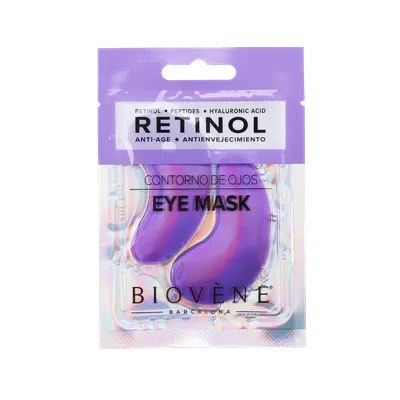 Plasturi pentru zona ochilor Anti-Age Retinol cu Peptide si Acid Hialuronic, 2bucati, Biovene