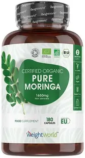 Organic Pure Moringa, 550 mg, 180 capsule, Weight World