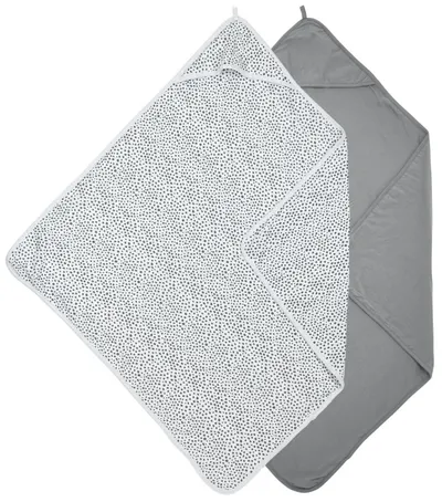 Prosoape de baie din bumbac pentru bebeluși Meyco Baby - Cheetah/Uni, 80 x 80 cm, 2 buc, Grey