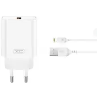 Incarcator Retea Cu Cablu Lightning XO Design CE33, 18W, 3A, 1 x USB-A, Alb