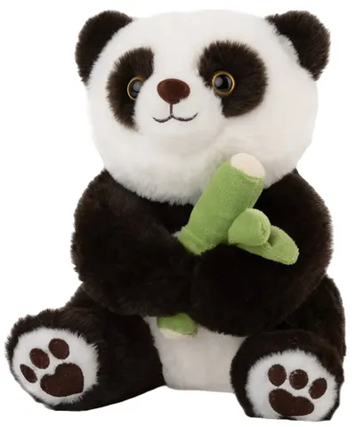 Jucărie de pluș Amek Toys - Panda cu bambus, 23 cm